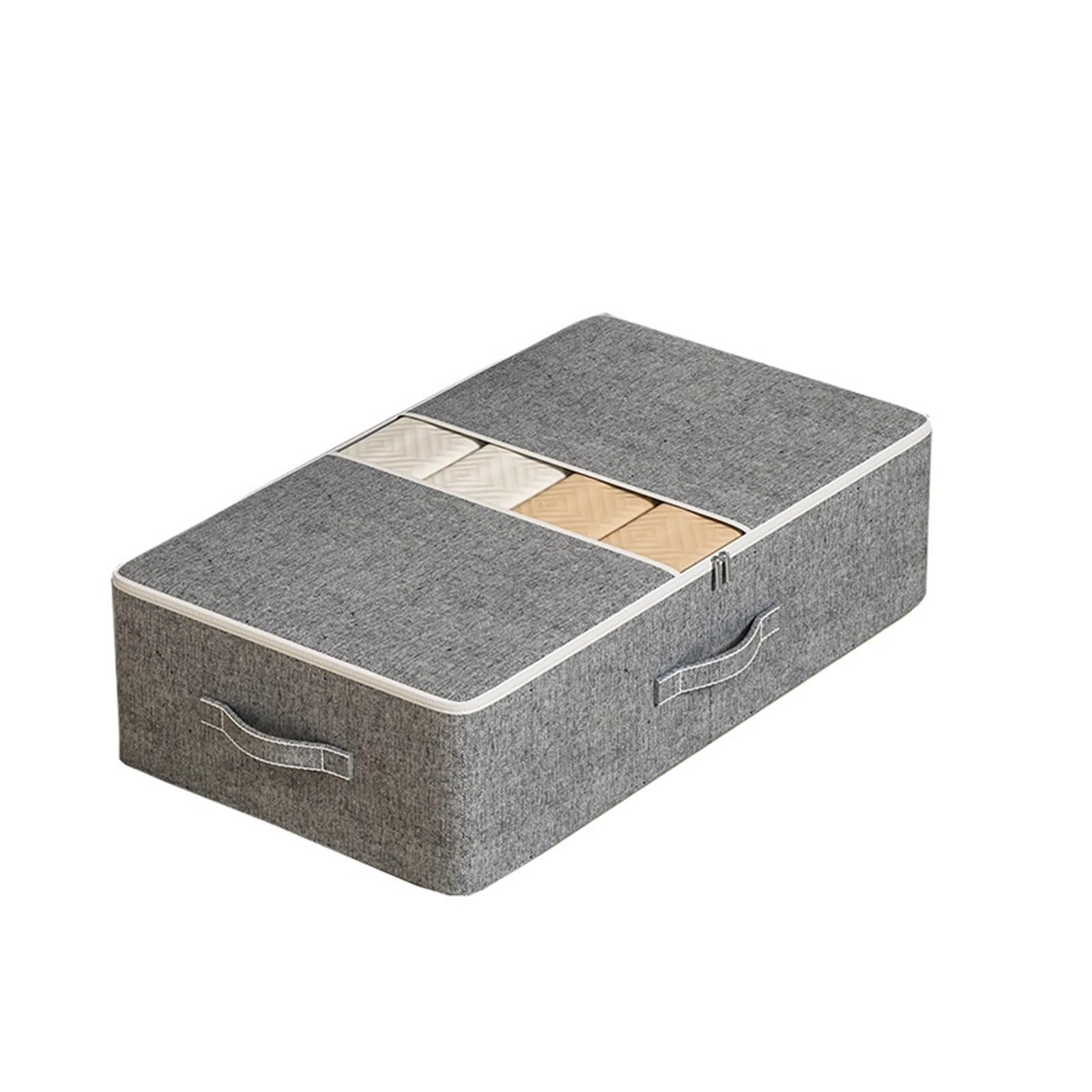 EnxJire Bed Sheet Organiser Under Bed Storage Bag Portable Folding Quilt Wardrobe Clothing Box Organizer Dustproof Large Capacity(Grey-s)
