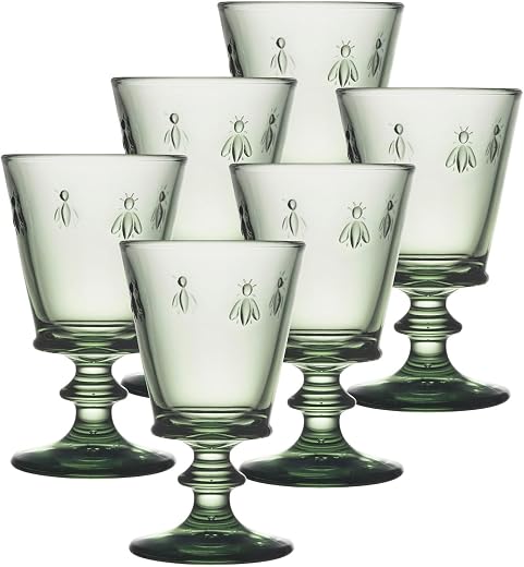 La Rochere Vintage Green Bee Wine Glasses, Set of 6
