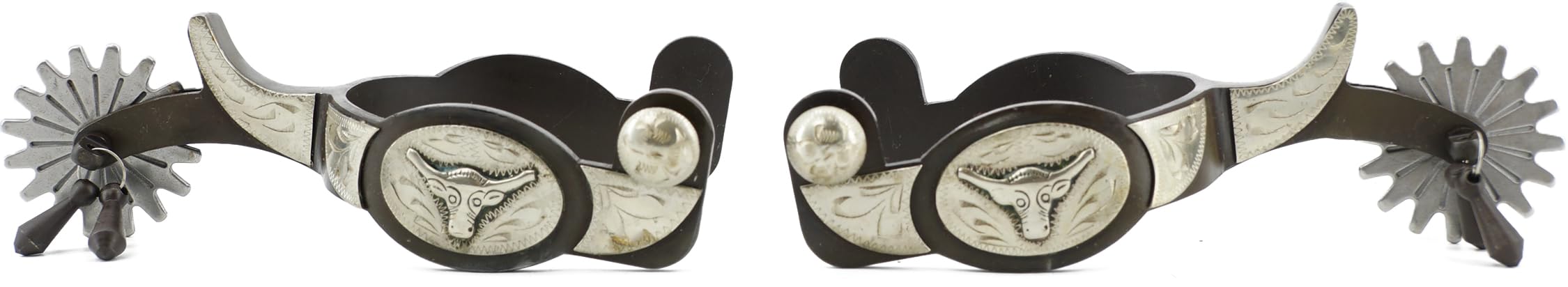 Western Antique Cowboy Sporen mit Gravur Design mit Sporenriemen