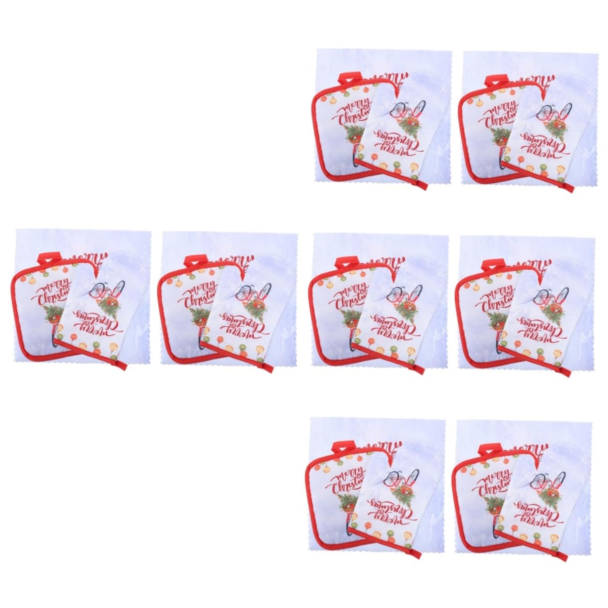 Gatuida 4juegos Guantes De Cocina y Toallas De Navidad Resistentes Al Decoración Navideña para Cocina Set De Accesorios De Horno y Alfombrillas