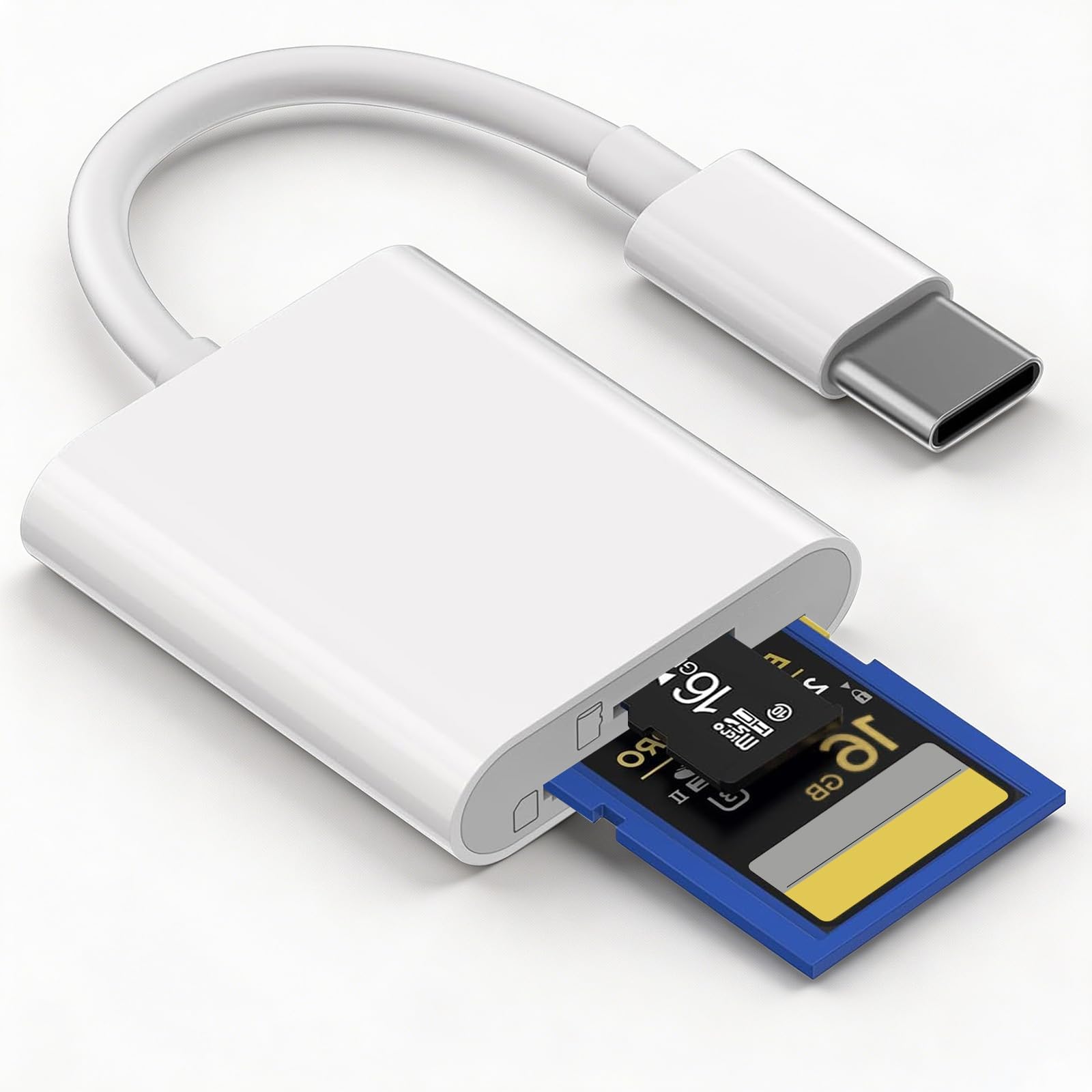 SD Card Reader for iphone USB C Memory Cards Reader OTG Adapter Dual Slot for Micro SD/TF Card for MacBook Air Pro,iPad Pro/mini/Air, iPhone 15/Plus/Pro/Pro Max,Camera Card Viewer