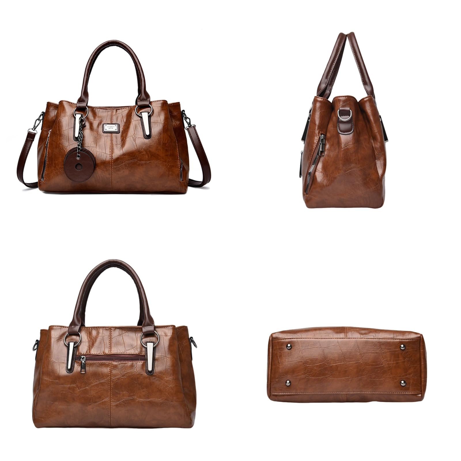 BUKESIYI Damen Tasche Umhängetasche Handtasche Frauen Klein Schultertasche Lack PU Leder Weekender DE77479