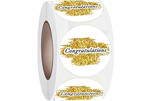 Round Congratulations Stickers - 2 Inch Congrats Graduation Labels - 500 Bulk...