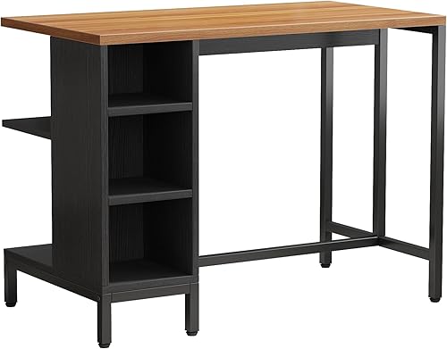 Miniatura 9 de Tribesigns Isla de cocina, mesa de bar con 5 estantes de almacenamiento abiertos y encimera grande, isla de bloque de carnicero industrial