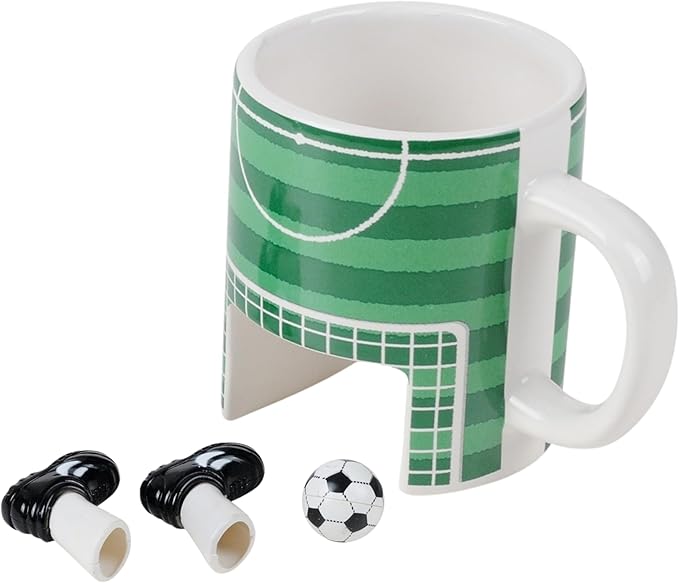 Winkee – Fußball Tasse I Der Sportliche Kaffee Pott für Fußball Fans I Teebecher mit Spielfunktion I Ligaspiel beim Kaffeeschlürfen