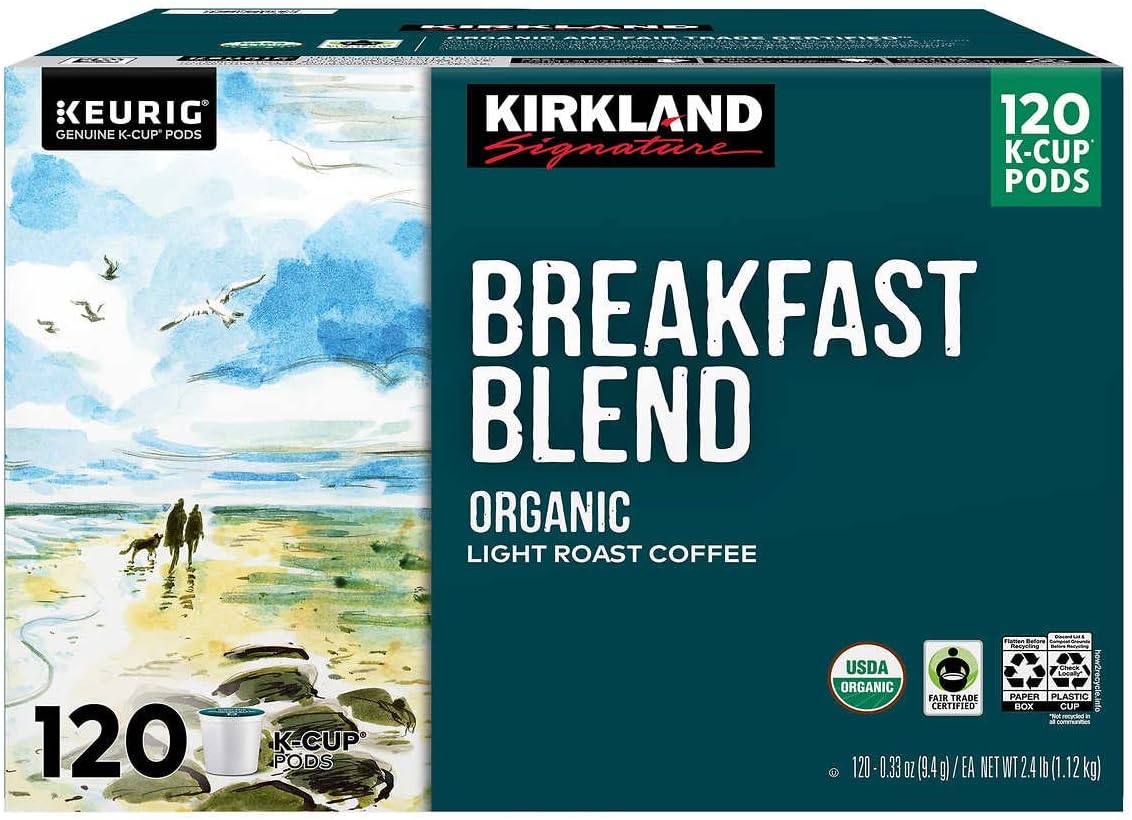 Kirkland Signature Organic House Decaf Coffee KCup Set, Red (120