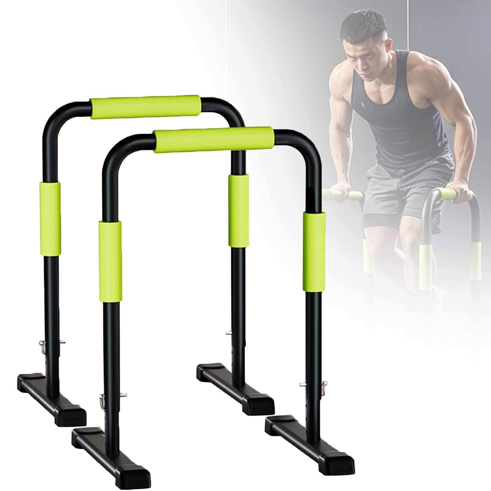 Barras Paralelas Portátiles De Alta Resistencia, Estación De Entrenamiento con Barra De Fondos Ajustable, Altura Ajustable En 8 Niveles Y Capacidad De Carga De 250 Kg/500 Lbs, Fácil