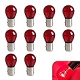 Zosgrew 10 PCS 1157 Bulbs, 12V21/5W BAY15D 2057 2357 7528 Light Bulbs, Universal Dual Contact Halogen Lamp/Brake Light Bulb/Turn Signal Bulb/Tail Light Replacement Lighting (Red)