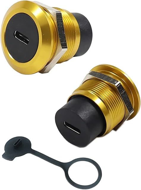 PENGLIN 2PCS Type-C Socket Panel Mount Connector,Aluminum Alloy USB 3.1 Feed Thru Coupler Female to Female Module Converter for Audio Video Network Industrial Equipment