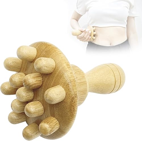Herramienta de masaje de terapia de madera, masajeador de drenaje linfático de madera con una sola mano, herramientas de terapia física, herramienta