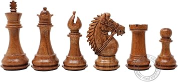 House of Chess - Rio Staunton Wooden Chess Piece - King Height 3.75" 95 mm - 2 Extra Queens - Weighted