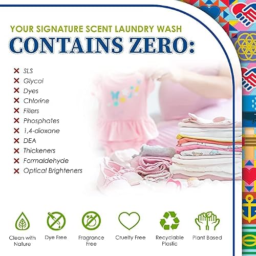Trulyfree Laundry Wash, Signature Scent, Sensitive Skin, Natural Detergent, Laundry Supplies For Baby Clothes, Plant-Based, No Harmful Ingredients (50 Loads) #TOP6