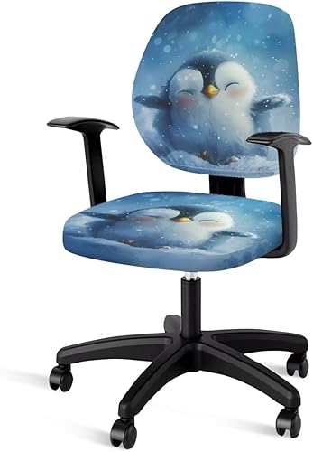 Penguin - Funda para silla de videojuegos, bonita funda de tela para sillas de oficina y computadora con banda elástica, funda de asiento elástica