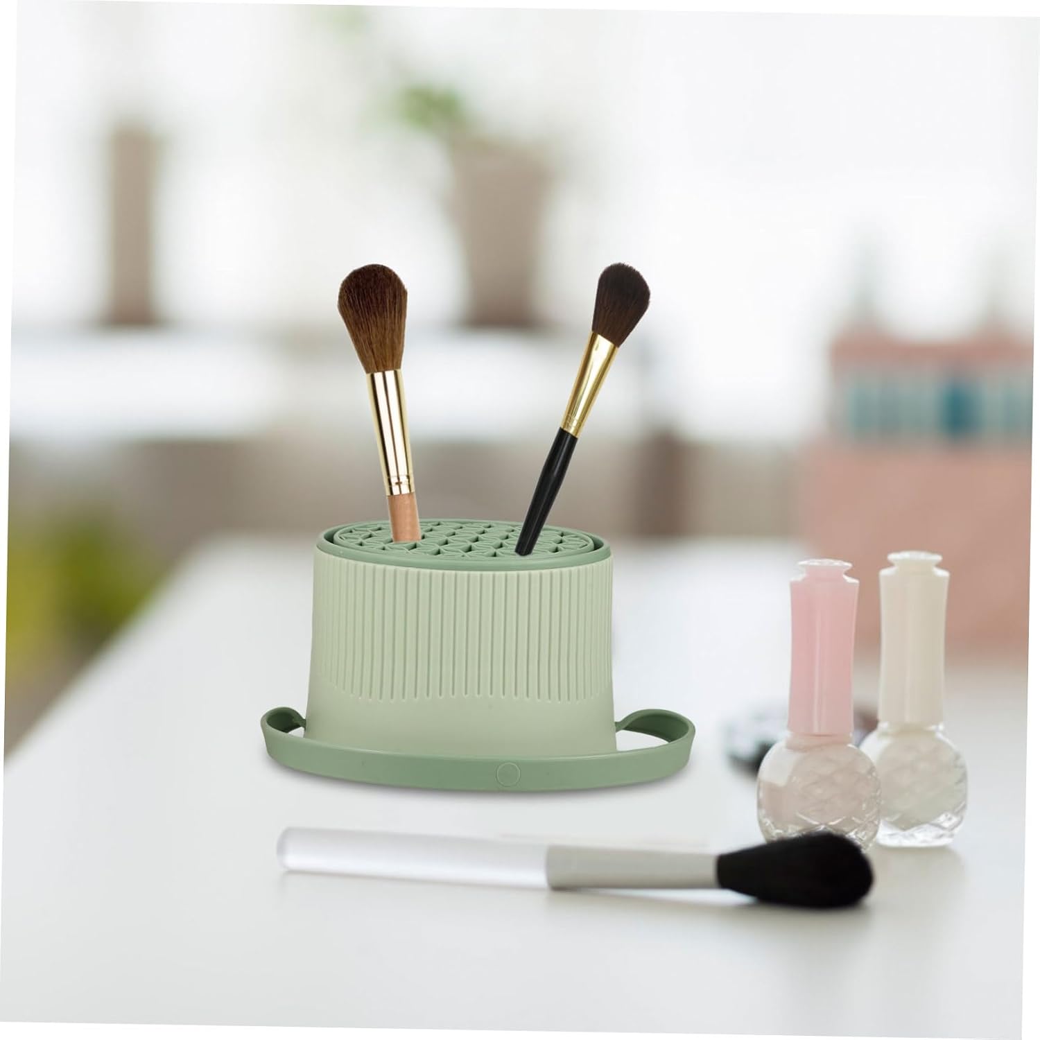 Silicone Makeup Brush Cleaner Holder for Travel and Storage