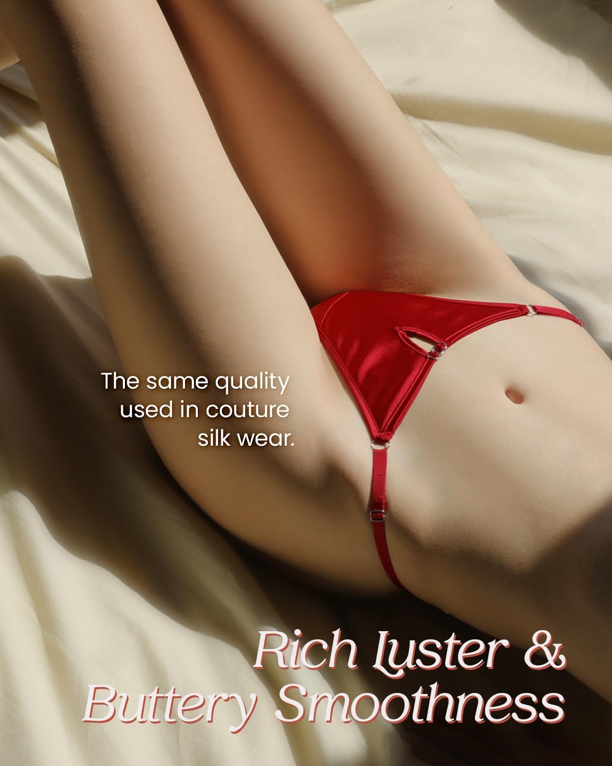 Luxury 100% Mulberry Silk Thongs for Women - 22 Momme Silk Satin G-String Panties, Sexy Cheeky T-back - Image 3