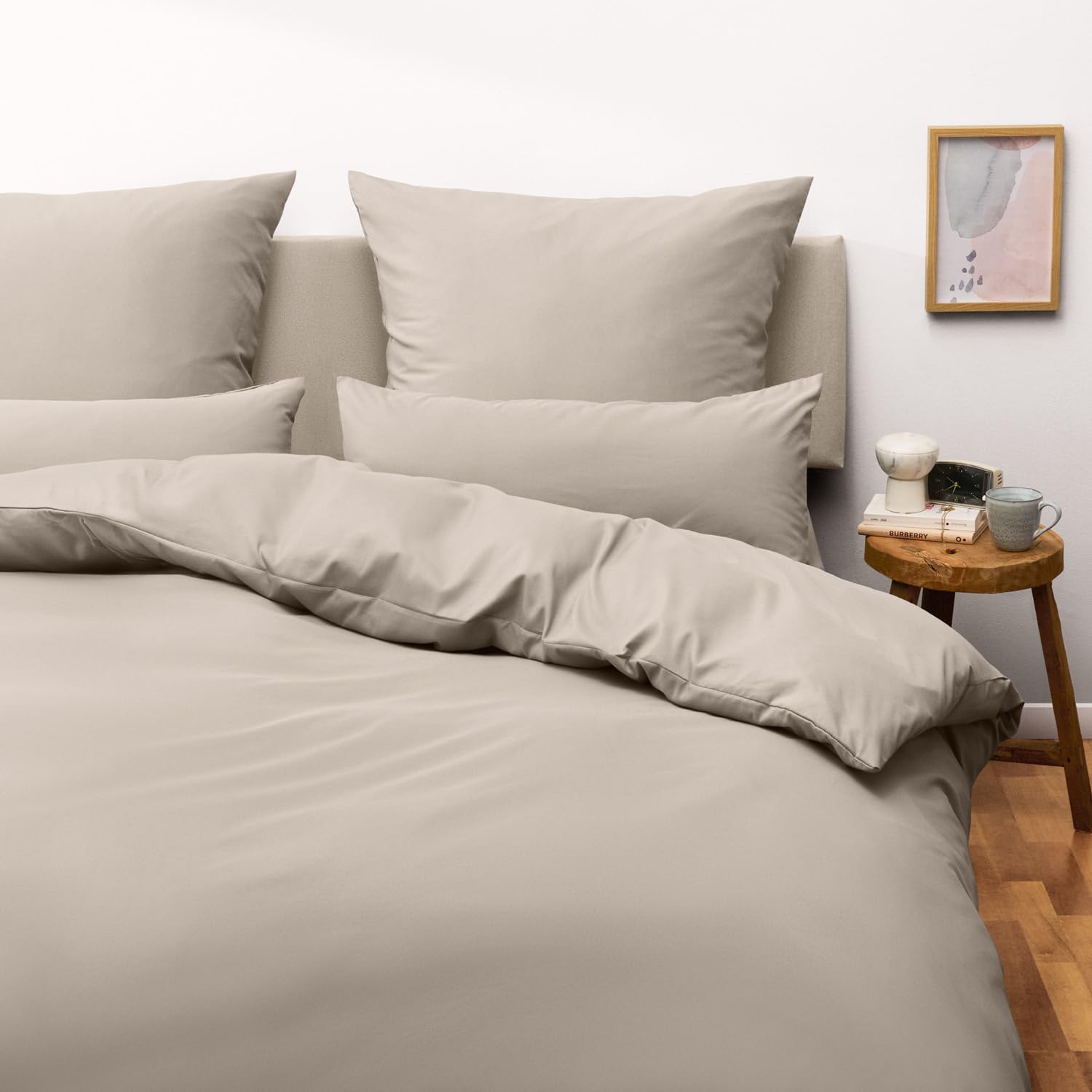 Blumtal Copripiumino Matrimoniale 250x200 e Federe 50x80 - Set di Lenzuola in microfibra extra morbida certificata Oeko-Tex, Set Copripiumino Matrimoniale con 2 Federe - 3 pezzi - Taupe