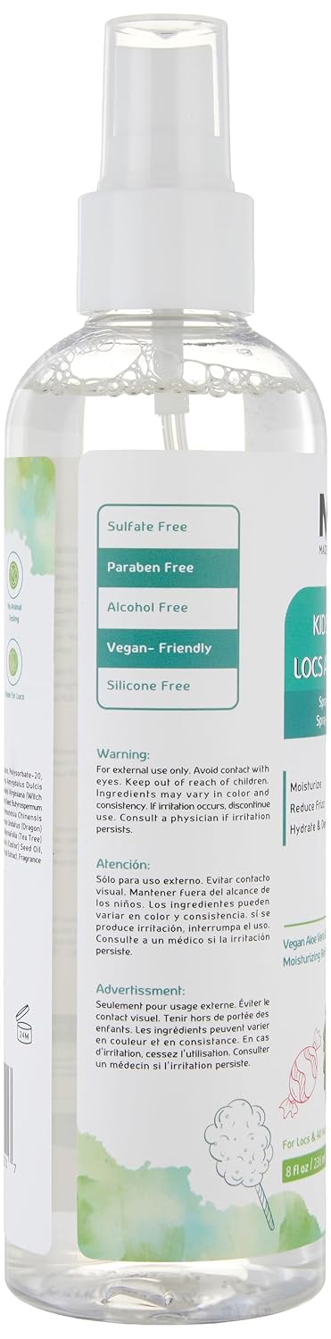 Kids Vegan Locs Aloe Refresher Spray | Cotton Candy Scent | 8 oz