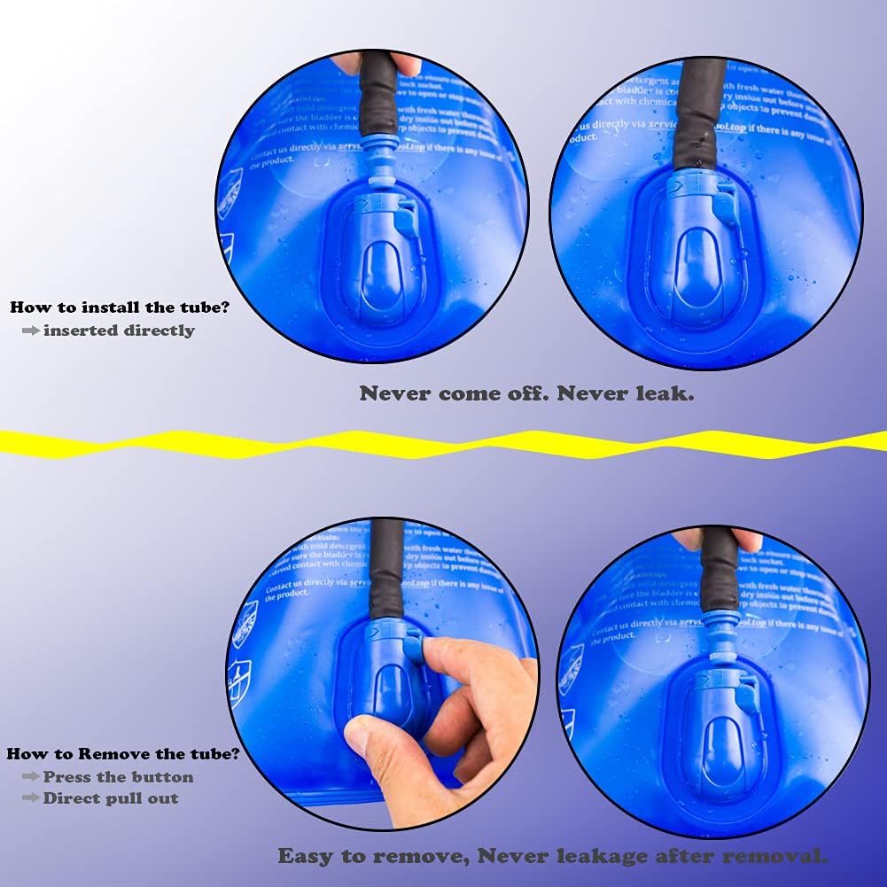 WACOOL 2L 2Liter 70oz BPA Free PEVA Hydration Pack Bladder Leak-Proof Water Reservoir