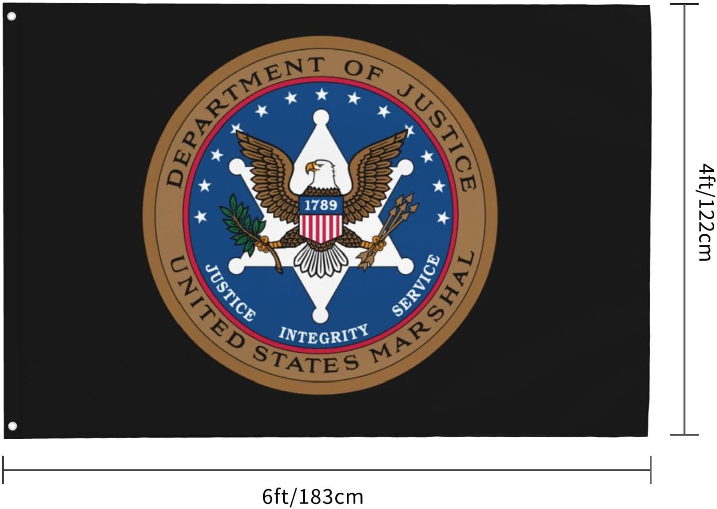 US Marshals Service 4x6 Ft Vivid Outdoor Flag Durable Decorative Banner