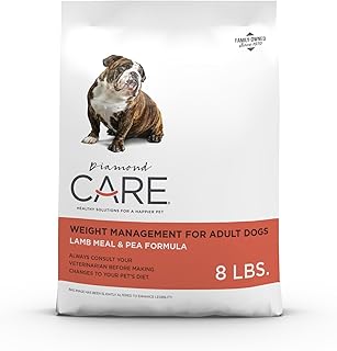 DIAMOND CARE Specialized Grain-Free Formulation Adult Dry Dog Food to Support Healthy Weight Management Made with High Quality Lamb Protein, Probiotics and High Fiber to Aid in Weight Control 8lb