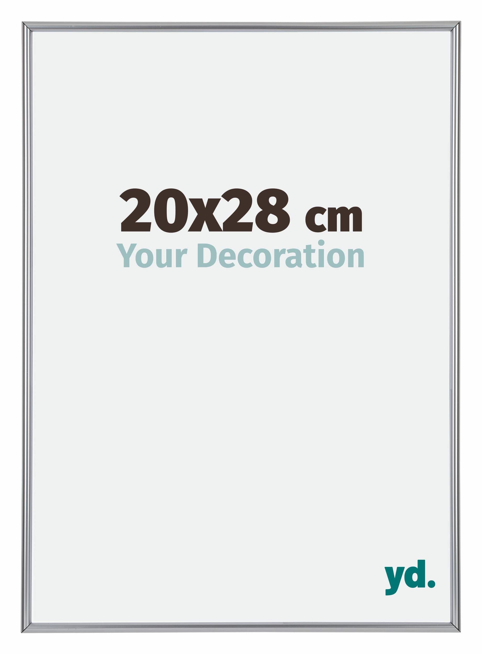 Your Decoration - Picture Frame 20x28 cm - Silver High Gloss - Decorative Wall Frame in Plastic with Antireflection - Frame 20x28 - Annecy