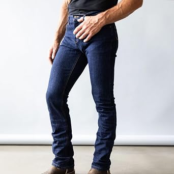 Kimes Ranch Men's Wayne Casual Western Cowboy Classic Mid Low Rise Slim Fit & Straight Leg Denim Jeans