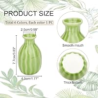 Set 6 vaze din ceramică pentru flori, stil boho rustic modern farmhouse, vase mici multicolore pentru flori și plante, decor pentru sufragerie și rafturi 2