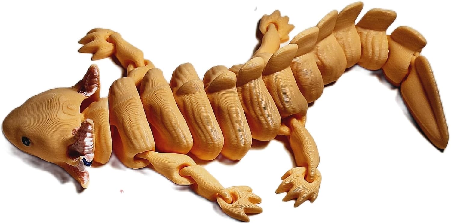 Fleximech Axolotl Amphibian Articulated 3D Printed 8" Sea Creature Pet Fidget Toy Figure