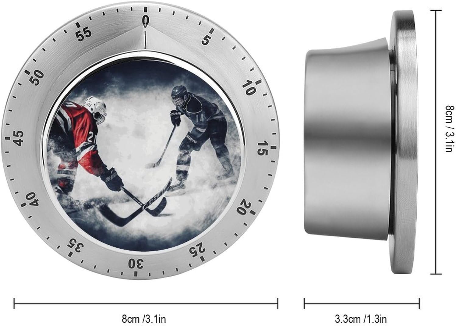 Ice Hockey Art Kitchen Timers for Cooking,Meeting Timer Suitable for Home School Supplies, Study Tools, Desks, Office Desk Timers,Silent Operation image 2