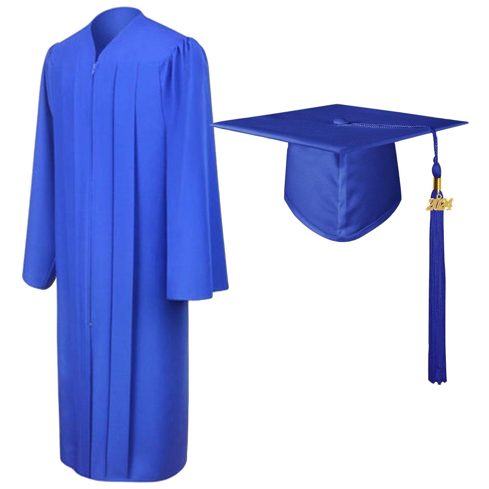 Sghtil Toge Diplome 2024 Chapeau Graduation Cap And Gown Universitaire Costume Americain Adulte École Secondaire Maître Femme Homme