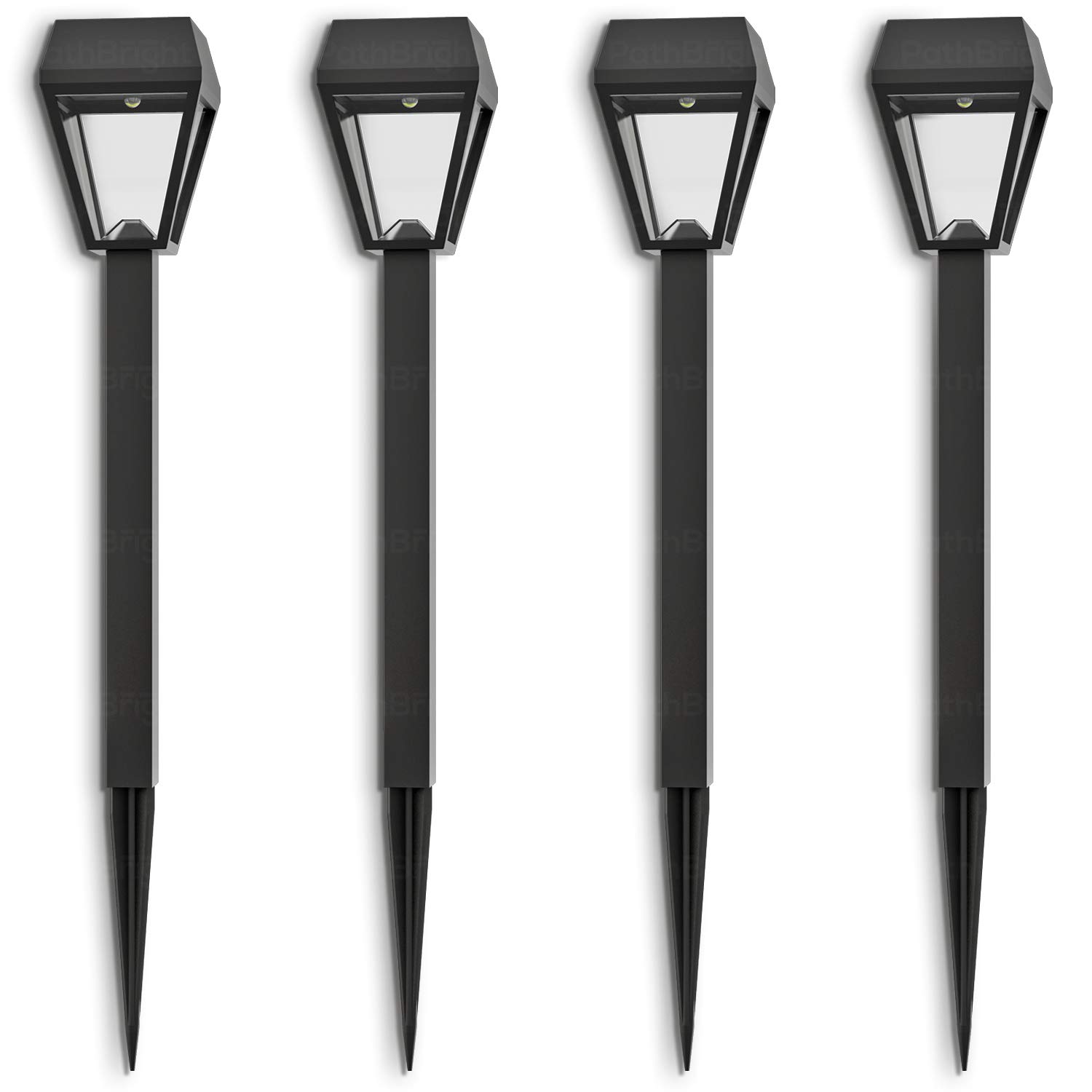 Brightology - Pathbright Outdoor Solar Pathway Lights, Set of 4 LED Lights - Decorative & Weatherproof IP44 Rated, Auto on/Off Dusk to Dawn Technology