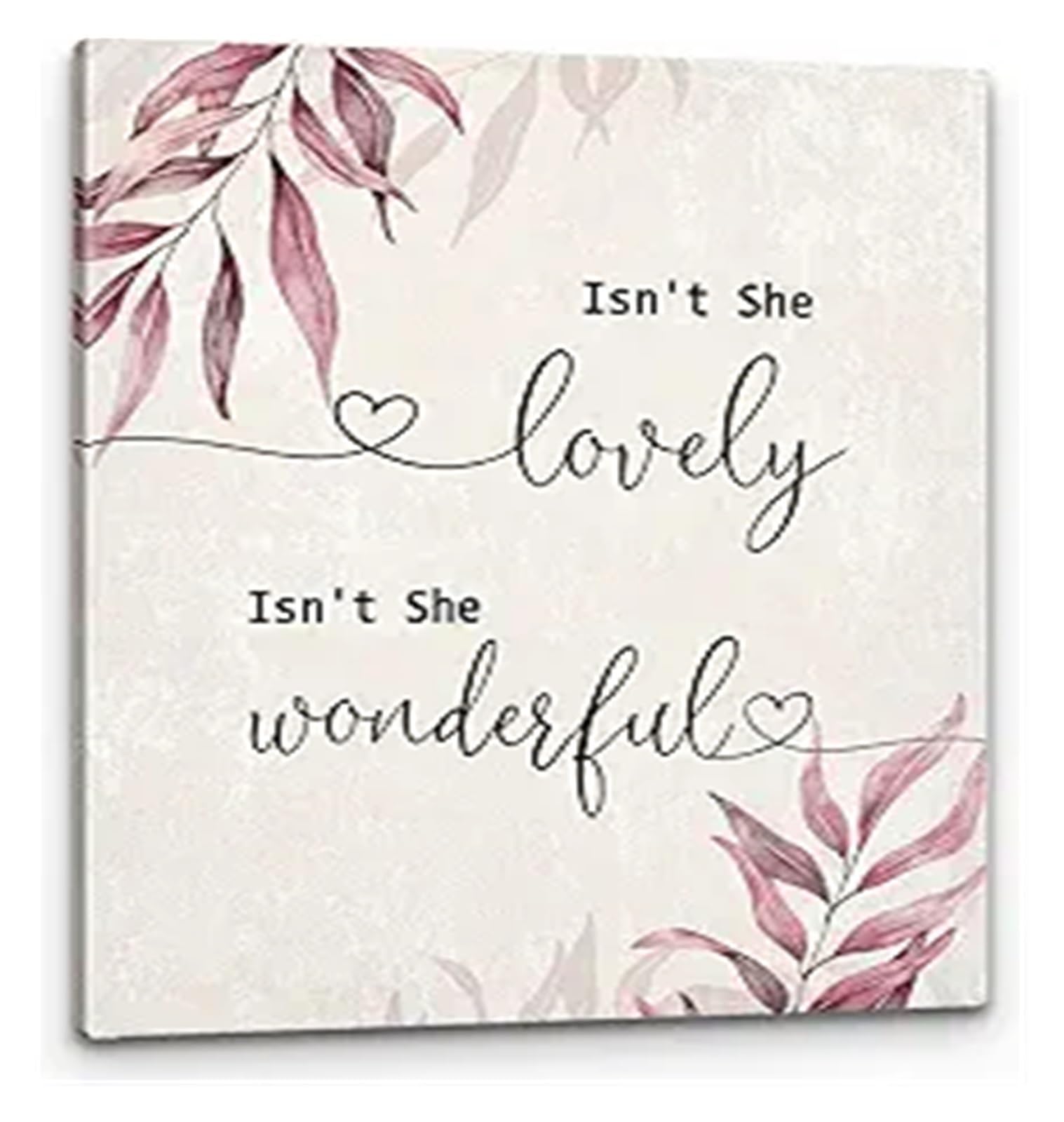 FOPURE Nursery Wall-Art Isn't She Lovely Girl Sign Boho Nursery Girls Room Decorations Canvas Painting for Home Decor(Framed,08x12inch(20x30cm))