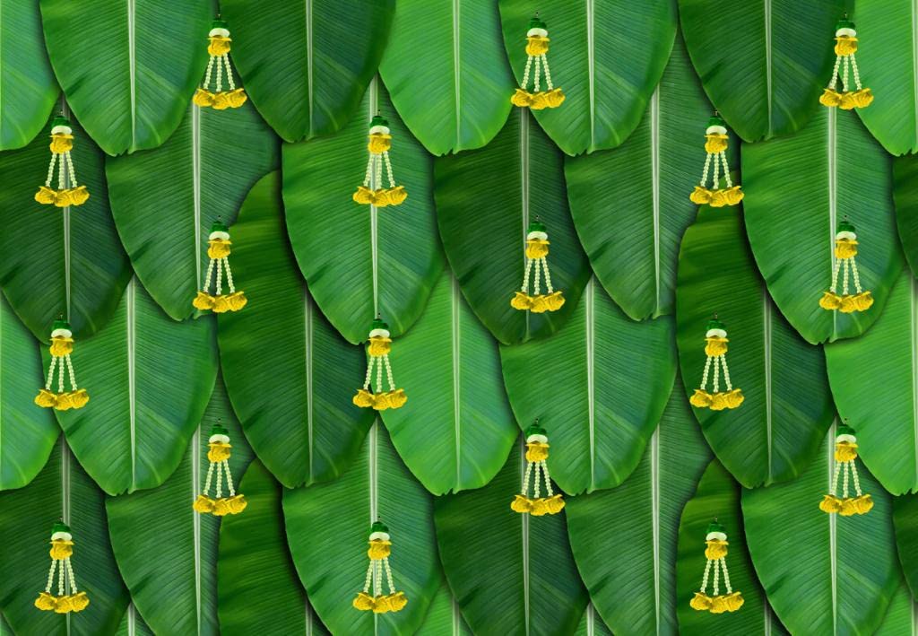 VINAYAKAMART Yellow Banana Leaf Decoration Cloth (5x8) feet Wedding Back Drop Cloths for Pooja Decoration Backdrop Cloth | Diwali Backdrop Decoration Cloth (B0B7PC99HX) Amazon Price History, Amazon Price Tracker