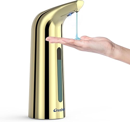 Práctico dispensador automático de jabón, 4 niveles ajustables, bomba desinfectante de manos sin contacto con sensor infrarrojo, dispensador de