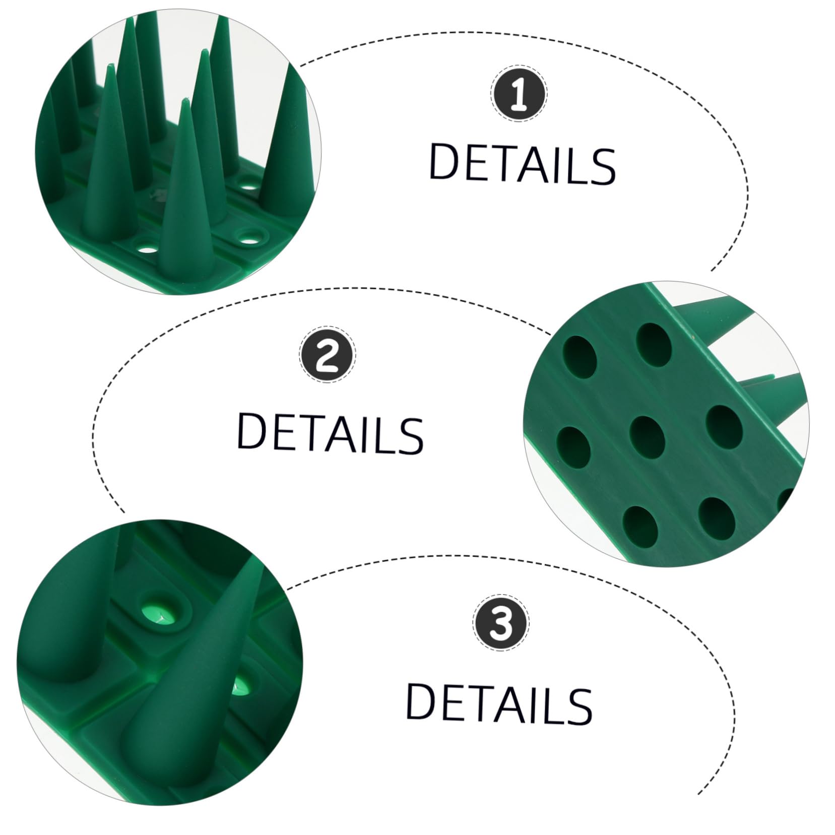 Deterrente per Piccioni in Plastica Verde, Set 10 Pezzi, Barriera Anti-arrampicata per Gazebi e Camini, Previene L'atterraggio la Posa degli Uccelli