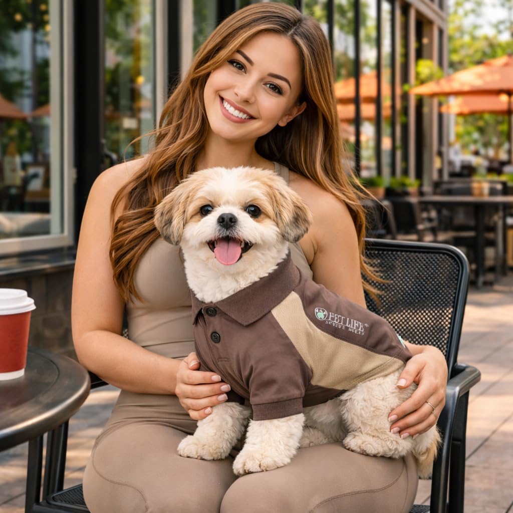 Pet Life ® Active Barko Pawlo Relax-Stretch and Quick Dry Fitness Polo Dog T-Shirt