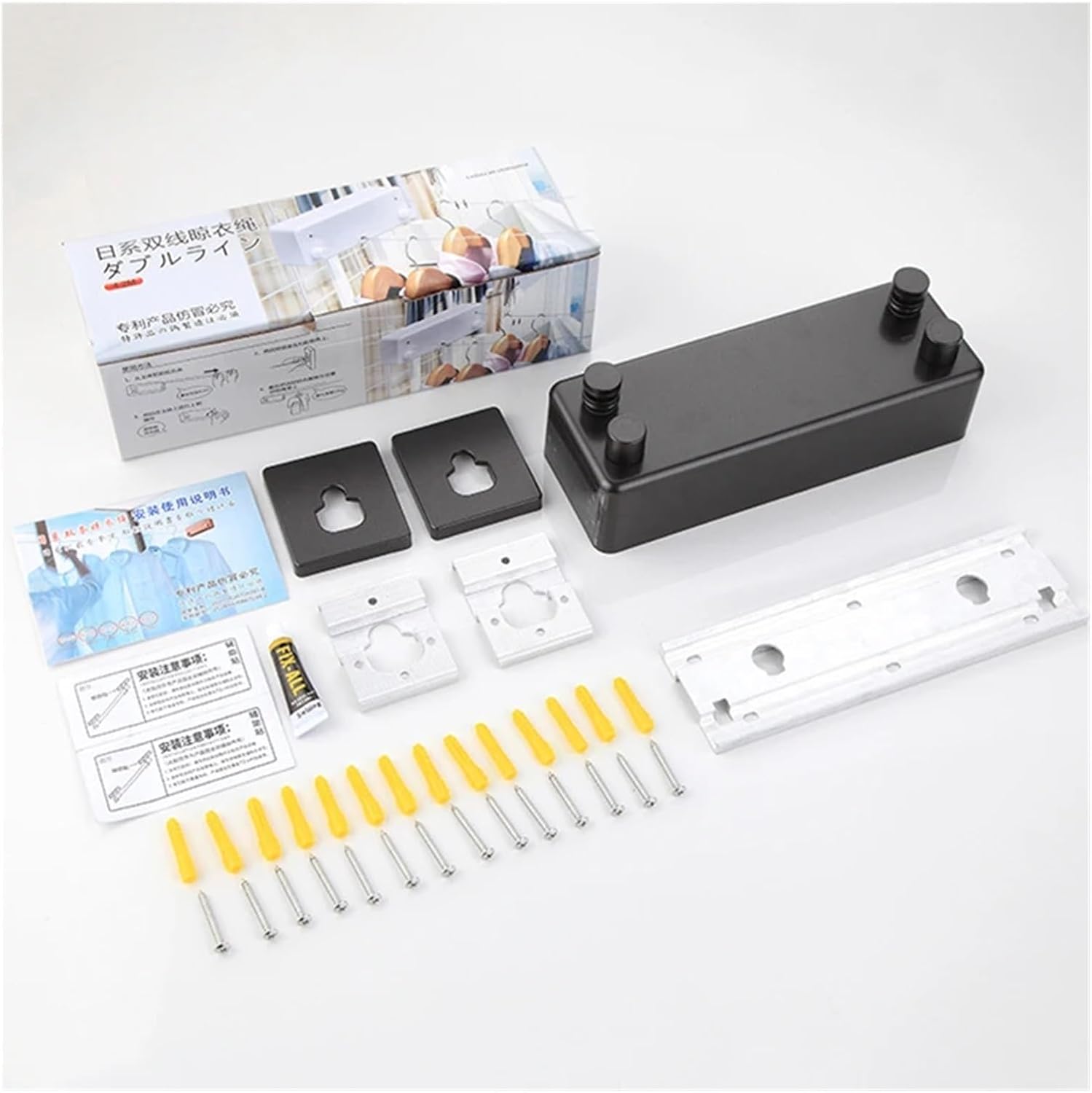 Shrinkable Double Line Clothesline No Punching Required Bold Stainless Steel Wire Invisible Hotel Shower Room Hanging Clothes(Gold)