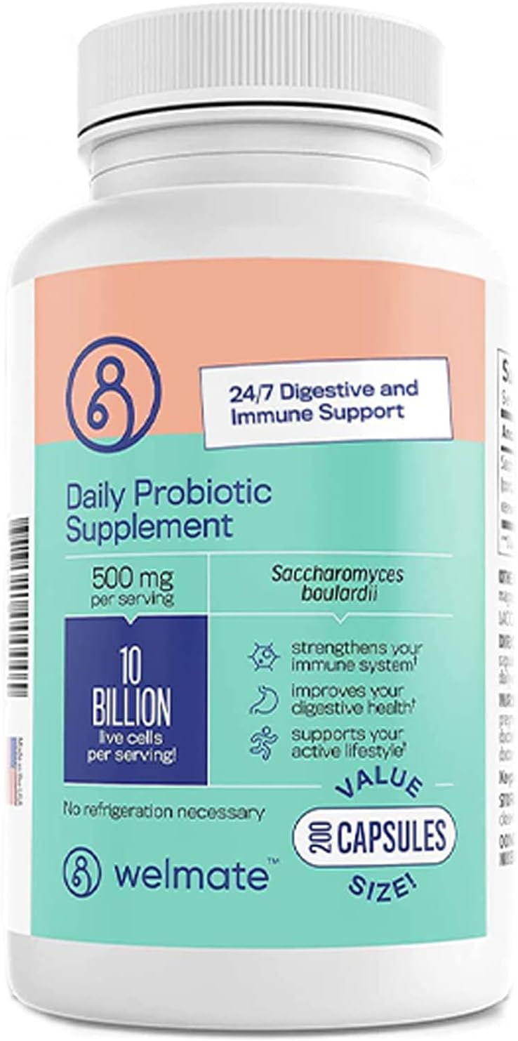 Saccharomyces Boulardii | Daily Probiotic Supplement | 200 Veg Capsules | 10 Billion CFU