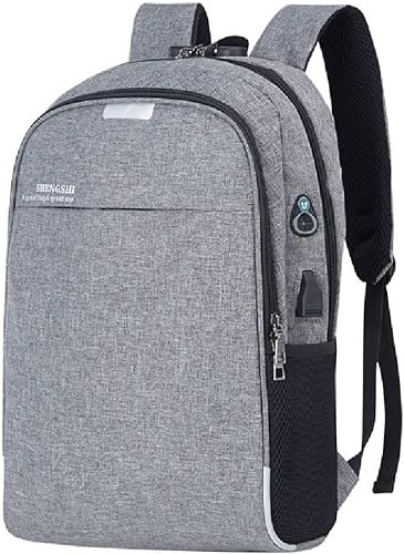 15.6-Inch Anti-Theft Laptop Backpack with USB Port, Grey