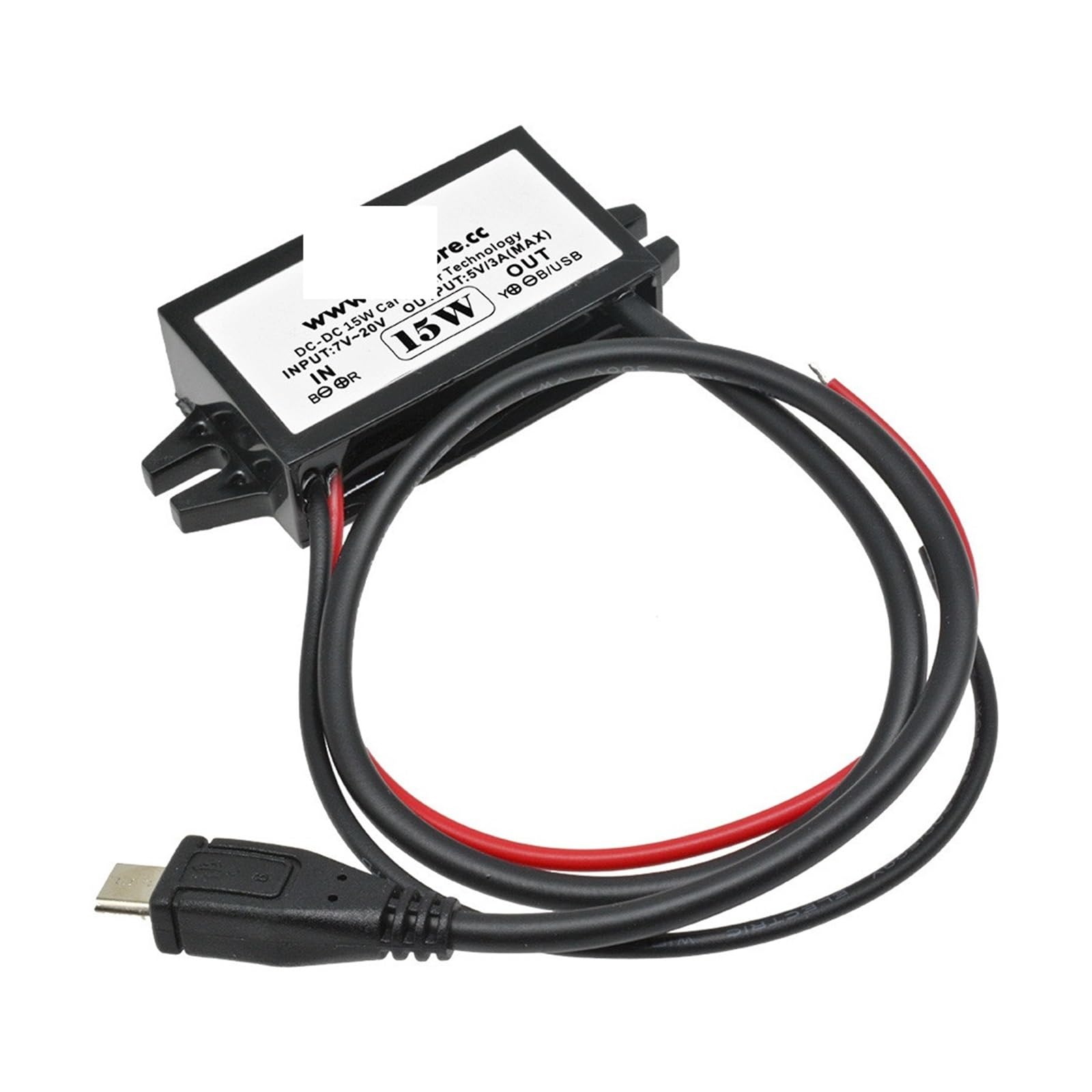 Convertidor de fuente de alimentación impermeable coche 12V a 5V micro USB 3
