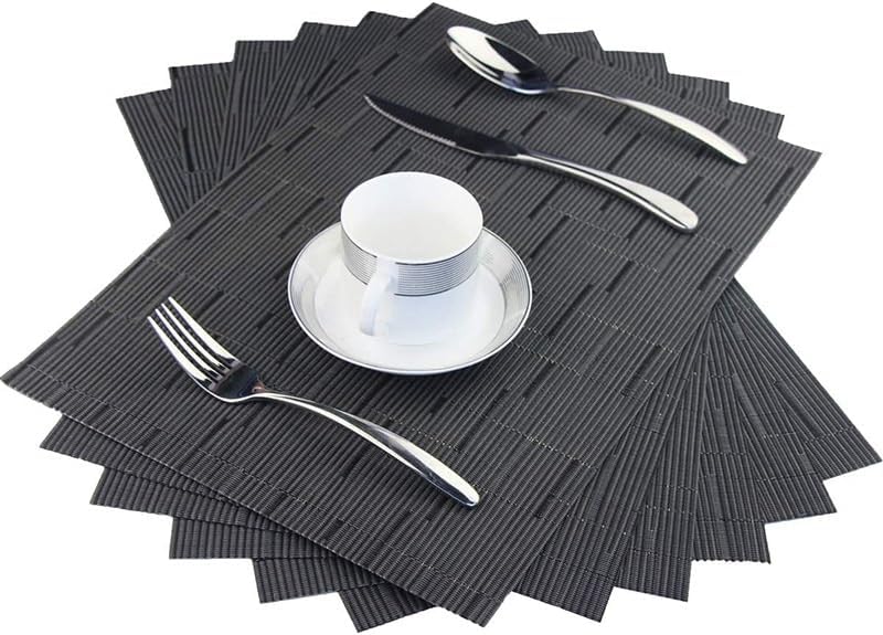 VIDI Heat Resistant Non-Slip Place Mats Placemats Table Washable Vinyl Woven for Kitchen Dining Room