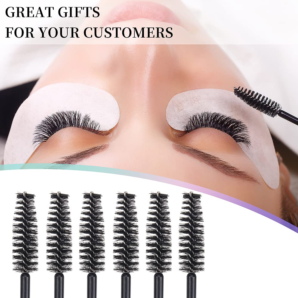 Lot de 100 brosses à cils jetables pour application de cils (manche noir, 100 pièces