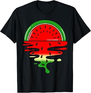 Watermelon Sunset Summer Fruitarian Lover Fruit Slice Seeds T-Shirt