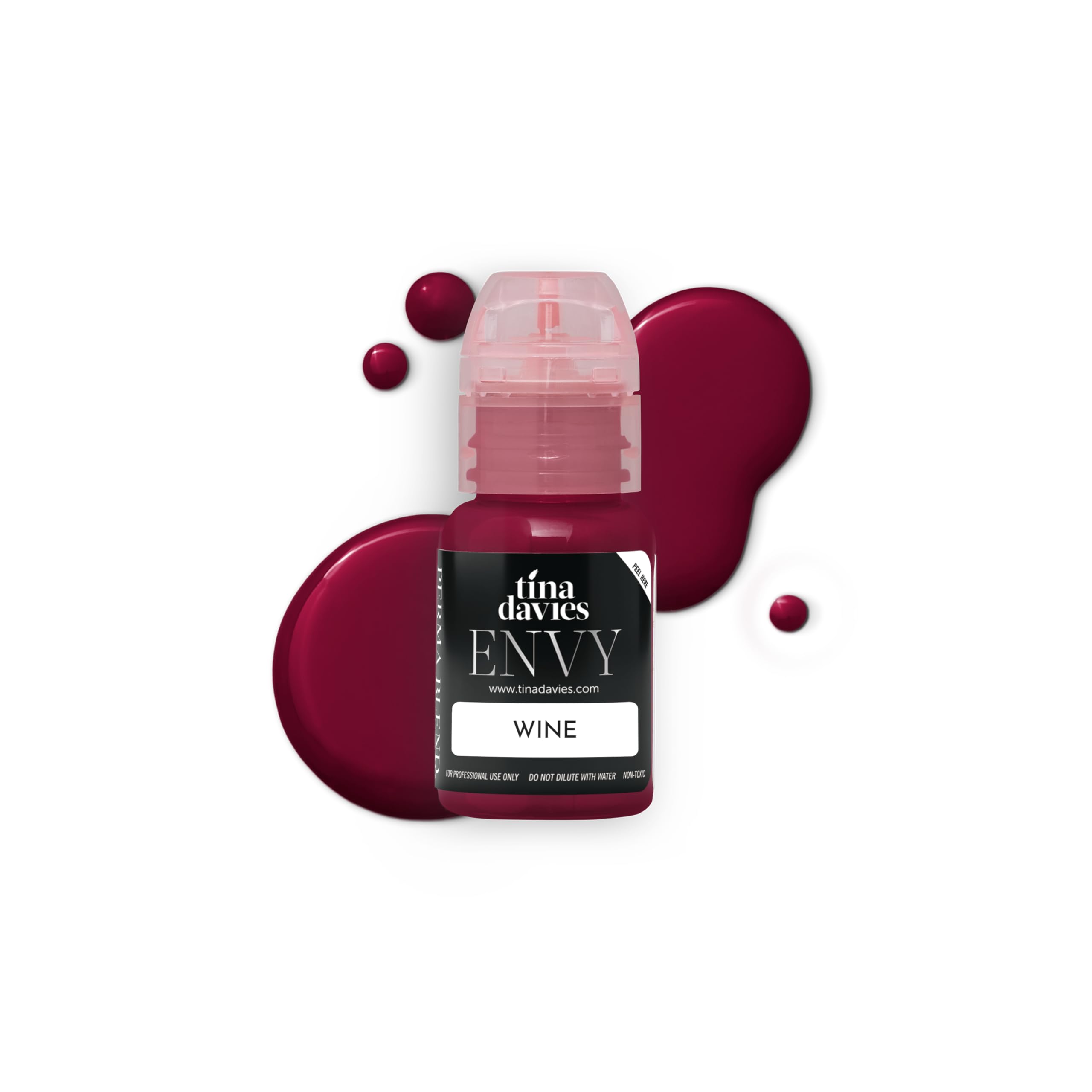 Tina Davies Professional Envy & Lust Pigments à lèvres – Maquillage permanent pour les lèvres – Couleurs soignées fidèles au ton – Haute rétention – Envy Wine, flacon de 15 ml