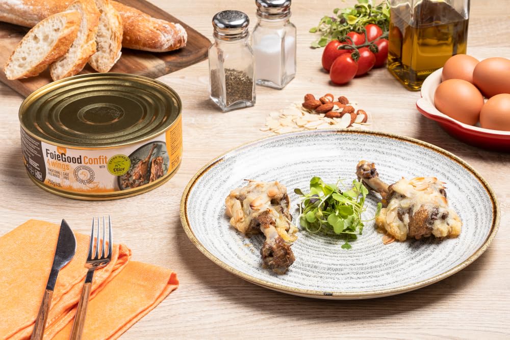 Foie Good, 4 Manchons de Canard Confit, pour l'Apéritif, Sans Gavage, 750 Grammes