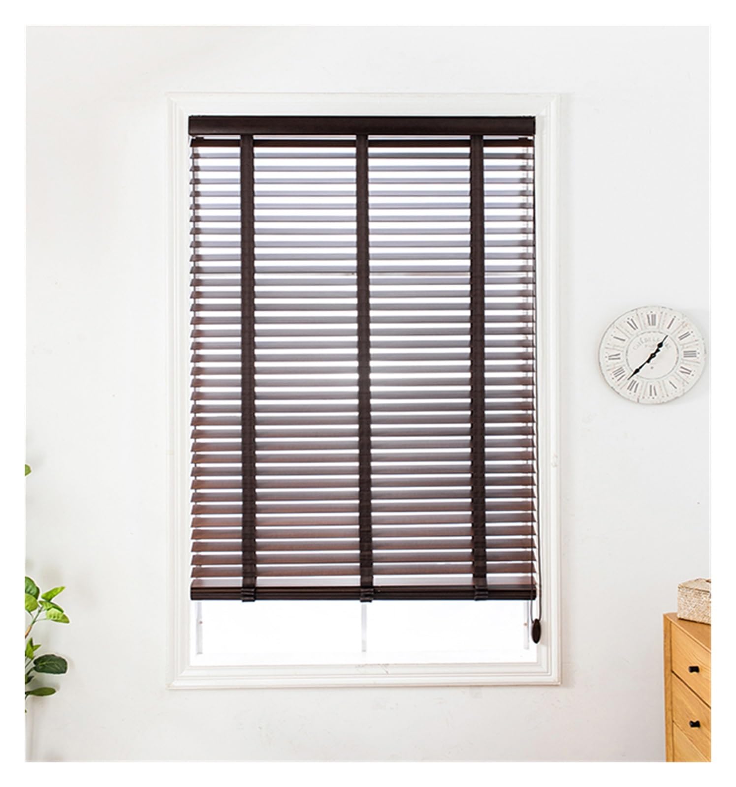 Stores horizontaux occultants bois lattes 50 mm pour fenêtre et porte