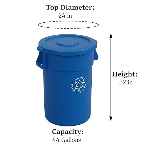 Miniatura 9 de Regal Altair Bote de basura comercial redondo. Contenedor de basura para el hogar, aceras, junto a la carretera, lata multiusos para exteriores (32