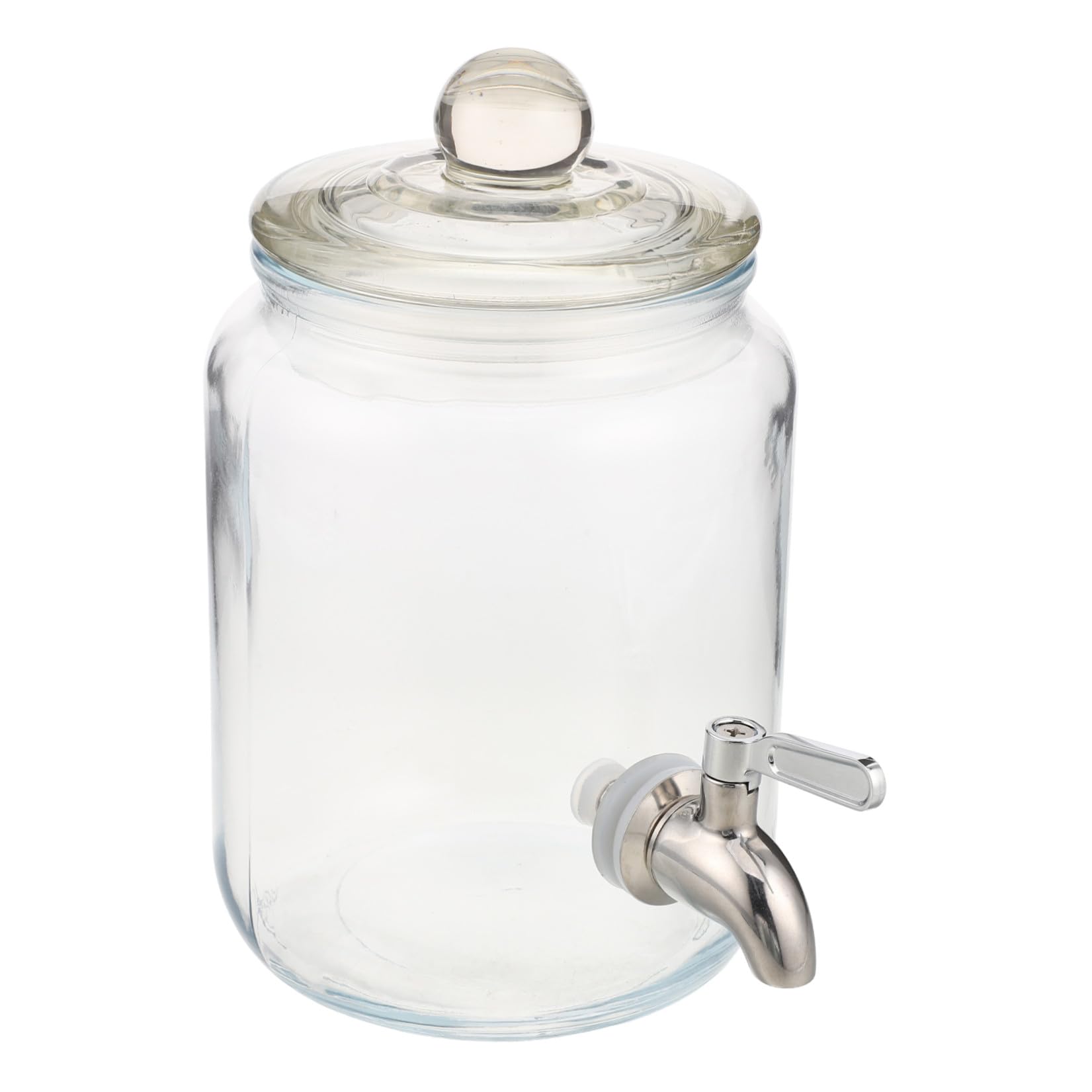 Zerodeko Dispenser e Coperchio Ermetico per Bevande in Vetro da 1,5l con Rubinetto in Acciaio Inox per Tè Freddo e Limonata a Feste e Pasti in Famiglia