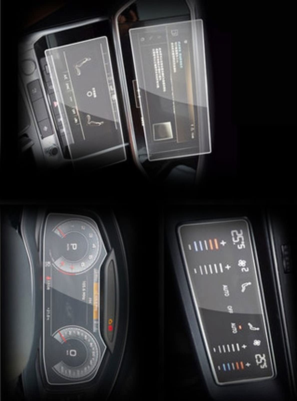 2 Stücke Gehärtetes Glas Film Für Audi A6 A7 2019 2020 Auto GPS Navigation Displayschutzfolie Auto Innenraum Displayschutz Zubehör (Color : 1 Set)