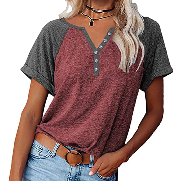 Eryue 2022 Summer hot s le Amazon's New Foreign Trade Women's Clothing Euro and The United States Loose Large Size Color Matching Short-Sleeved top T-Shirt Women bla S offers donot miss 4 Eryue 2022 Summer hot s le Amazon's New Foreign Trade Women's Clothing Euro and The United States Loose Large Size Color Matching Short-Sleeved top T-Shirt Women bla S offers donot miss